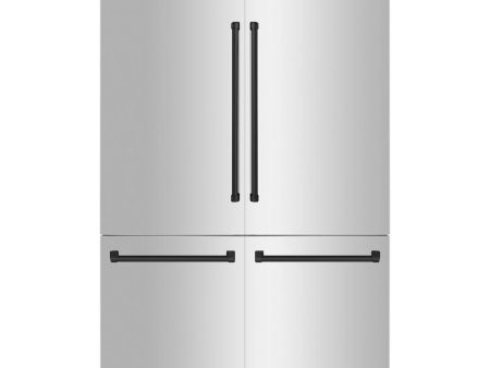 ZLINE Autograph Edition 60 in. 32.2 cu. ft. French Door Built-In Bottom Freezer Refrigerator with Water Dispenser and Ice Maker in Stainless Steel with Matte Black Accents (RBIVZ-304-60-MB) Sale