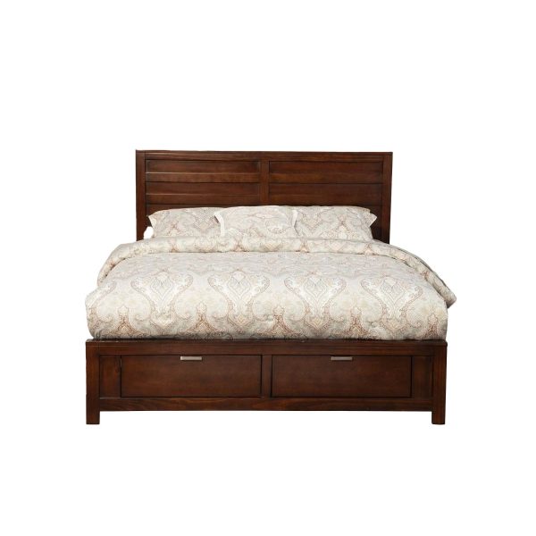 Alpine Carmel Full Size Storage Bed, Cappuccino Cheap