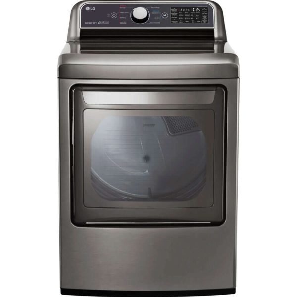 LG 27 in. Rear Control Front Load Electric Dryer in Graphite Steel 7.3 cu. ft. (DLE7300VE) Discount