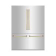 ZLINE Autograph Edition 60 in. 32.2 cu. ft. French Door Built-In Bottom Freezer Refrigerator with Water Dispenser and Ice Maker in Stainless Steel with Polished Gold Accents (RBIVZ-304-60-G) For Discount