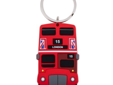 Red Bus Rubber Keyring Online now