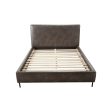 Alpine Sophia Queen Faux Leather Platform Bed, Gray For Discount