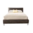 Alpine Sophia Queen Faux Leather Platform Bed, Gray For Discount