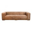 Moe s Bolton Living Collection 101 in. Sofa in Top-Grain Brown Leather Supply