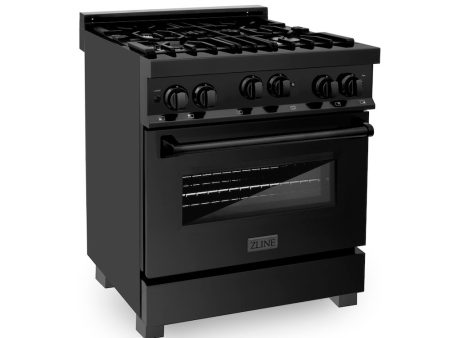 ZLINE 30 in. 4.0 cu. ft. Range with Natural Gas Stove and Natural Gas Oven in Black Stainless Steel (RGB-30) Online