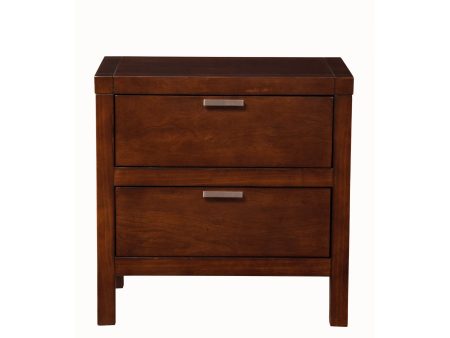 Alpine Carmel 2 Drawer Nightstand, Cappuccino Hot on Sale