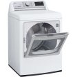 LG 27 in. Smart Wi-Fi Enabled Electric Dryer with TurboSteam In White 7.3 cu. ft. (DLEX7800WE) Hot on Sale