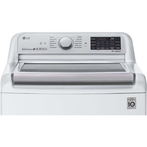 LG 27 in. Smart wi-fi Enabled Top Load Washer with TurboWash3D Technology in White 5.5 cu. ft. (WT7800CW) For Discount