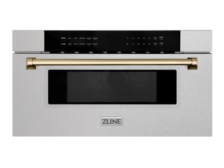 ZLINE Autograph Edition 30 in. 1.2 cu. ft. Built-In Microwave Drawer in Fingerprint Resistant Stainless Steel with Champagne Bronze Accents (MWDZ-30-SS-CB) Online Sale