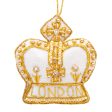 London Royal Crown Stitched Christmas Decoration - Ivory Cheap