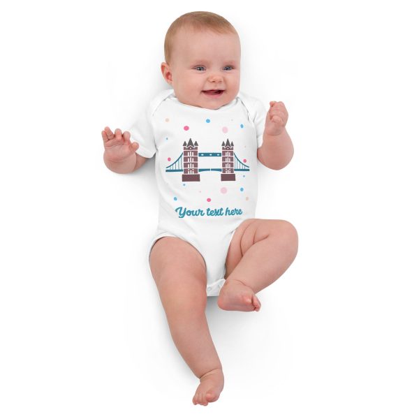 Personalised Custom Text - Baby Bodysuit - London Doodles - Tower Bridge Online Sale