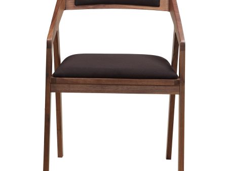 Moe s Padma Collection 30 in. Walnut Chair with Black Accent Cushion Discount