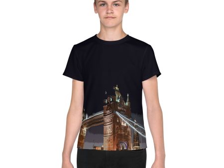 Tower Bridge at Night - All Over Print - Youth T-Shirt Hot on Sale