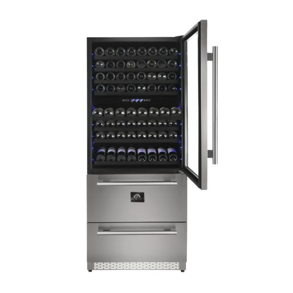 Forno Capraia - 30 in. Dual Zone Wine Cellar - 144 Bottles 6.25 cu. ft. (FWCDR6661-30S) Supply