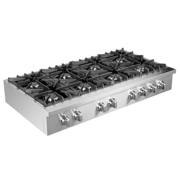 Forno Lseo 48 in. 8 Burner Gas Rangetop with Griddle in Stainless Steel (FCTGS5737-48) Supply