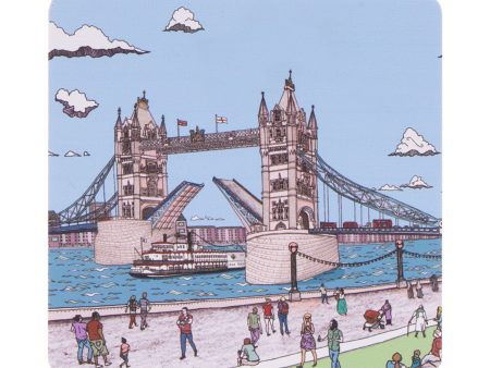 Tower Bridge Illustration Bamboo Coaster Online Hot Sale