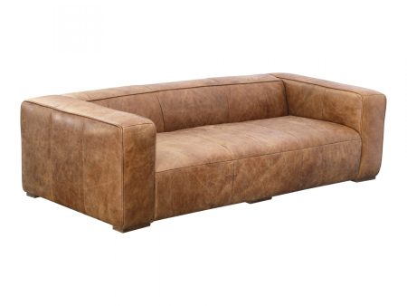 Moe s Bolton Living Collection 101 in. Sofa in Top-Grain Brown Leather Supply