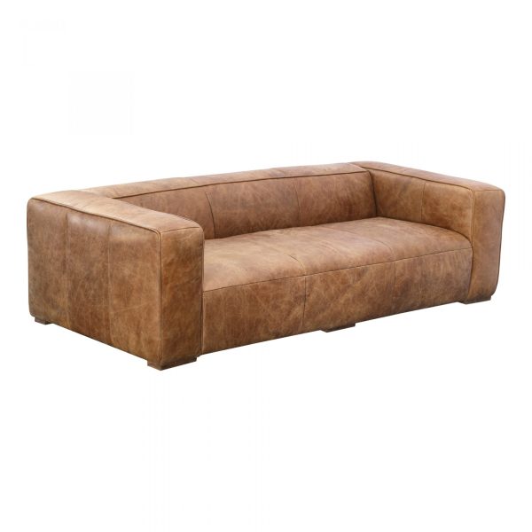 Moe s Bolton Living Collection 101 in. Sofa in Top-Grain Brown Leather Supply