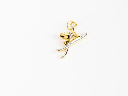 Mixed Metal Ski Boot Charm For Sale