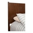 Alpine Flynn Mid Century Modern Queen Panel Bed, Walnut For Sale