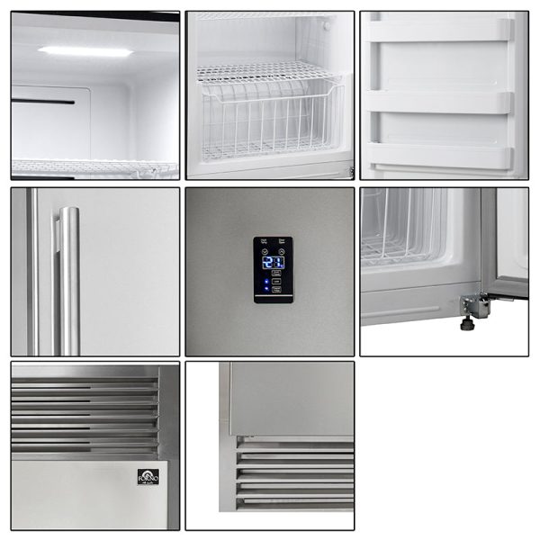 Forno Rizzuto - 32 in. 13.8 cu.ft. Interchangeable Refrigerator to Freezer with Right Side Door and Decorative Grill in Stainless Steel (FFFFD1933-32RS) Sale