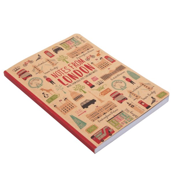 London Adventures A5 Softcover Kraft Notebook by Milly Green Fashion