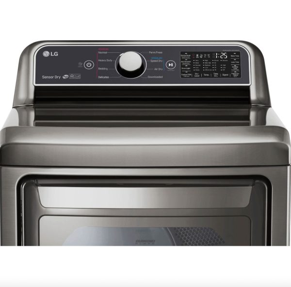 LG 27 in. Rear Control Front Load Electric Dryer in Graphite Steel 7.3 cu. ft. (DLE7300VE) Discount