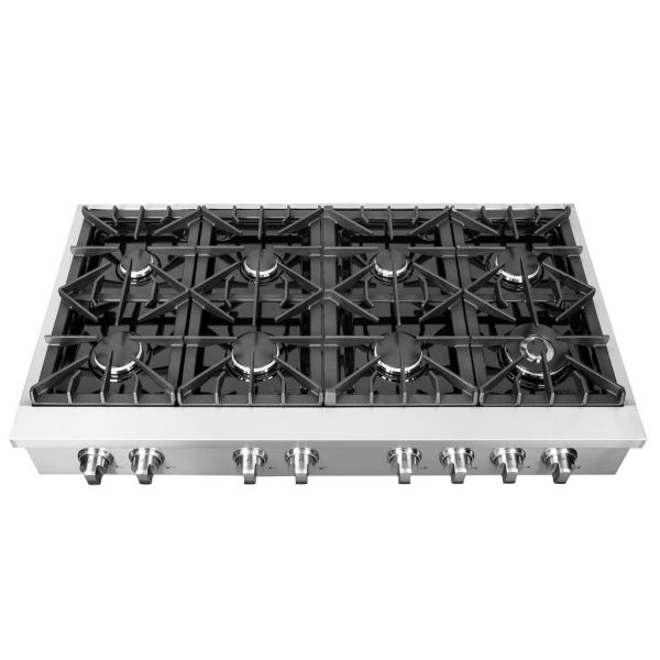 Forno Lseo 48 in. 8 Burner Gas Rangetop with Griddle in Stainless Steel (FCTGS5737-48) Supply