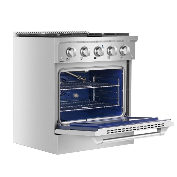 Empava 30 in. Pro-Style Freestanding Gas on Gas Range in Stainless Steel (30GR07) Cheap