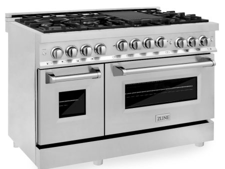 ZLINE 48 in. 6.0 cu. ft. Range with Natural Gas Stove and Natural Gas Oven in Stainless Steel (RG48) Discount