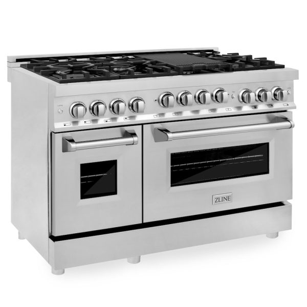 ZLINE 48 in. 6.0 cu. ft. Range with Natural Gas Stove and Natural Gas Oven in Stainless Steel (RG48) Discount