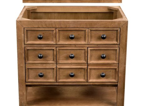 James Martin Vanities Malibu Collection 36 in. Single Vanity in Honey Alder, Cabinet Only Supply