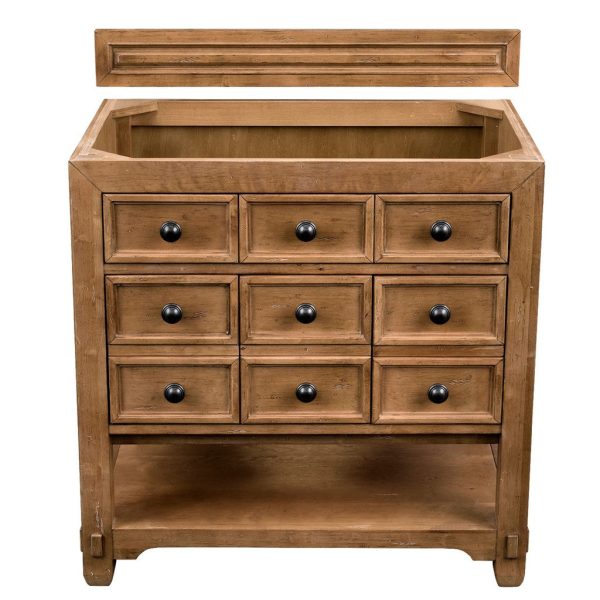 James Martin Vanities Malibu Collection 36 in. Single Vanity in Honey Alder, Cabinet Only Supply