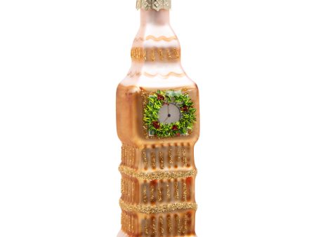 Gisela Graham Big Ben With Wreath Glass Christmas Decoration For Discount