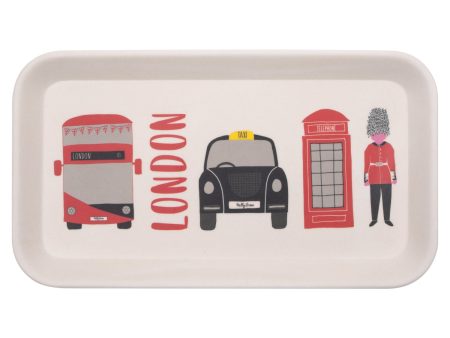 London Adventures Bamboo Tray by Milly Green Online now