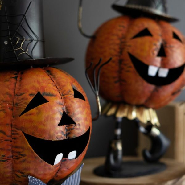 Kalalou Set of 2 Painted Metal Dancing Jack-O-Lanterns Hot on Sale