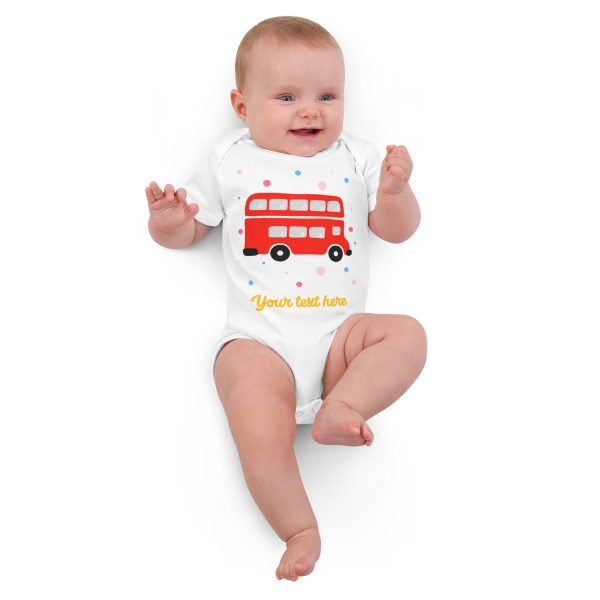 Personalised Custom Text - Baby Bodysuit - London Doodles - Bus Online Sale