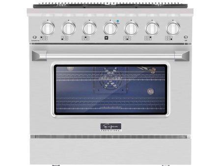 Empava 36 in. Pro-Style Freestanding Gas on Gas Range in Stainless Steel (36GR08) For Sale