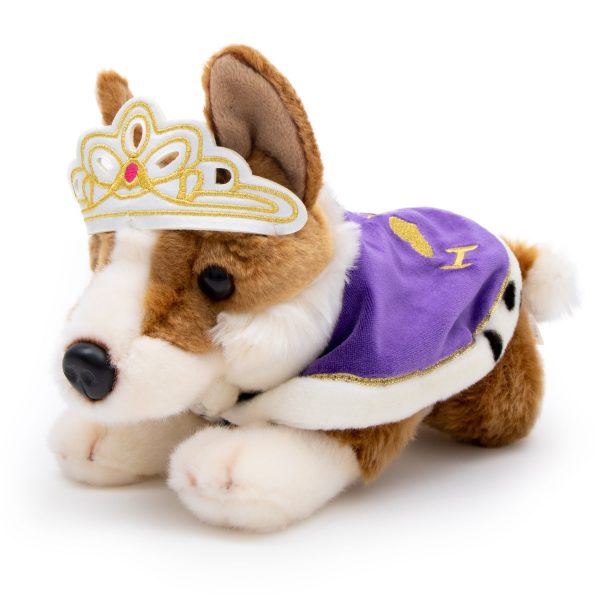 Royal Corgi Dog Soft Toy with Cape and Crown Cheap