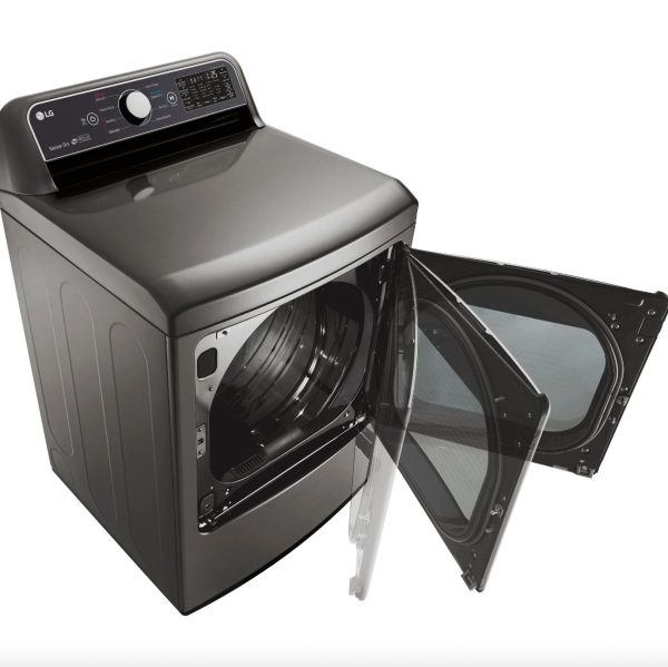 LG 27 in. Rear Control Front Load Electric Dryer in Graphite Steel 7.3 cu. ft. (DLE7300VE) Discount