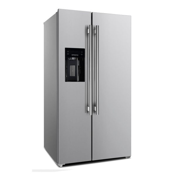 Forno Salerno - 36 in. Side by Side Refrigerator with External Water and Ice Dispenser in Stainless Steel with Trim Kit (FFRBI1844-40SG) For Sale