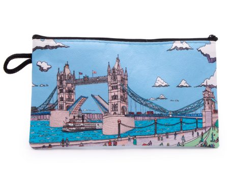 Tower Bridge Illustration Bamboo Pencil Case For Cheap