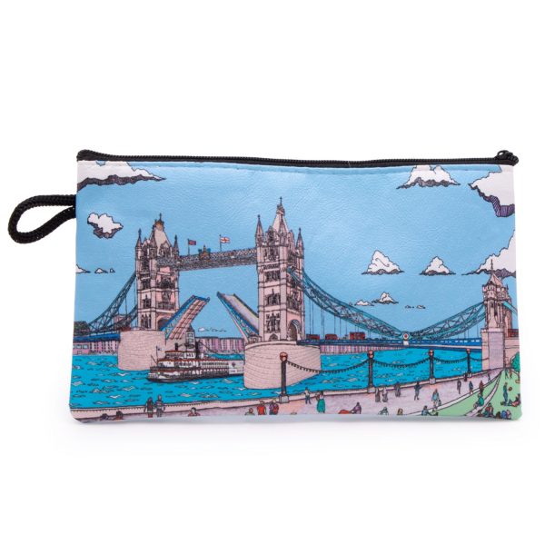 Tower Bridge Illustration Bamboo Pencil Case For Cheap